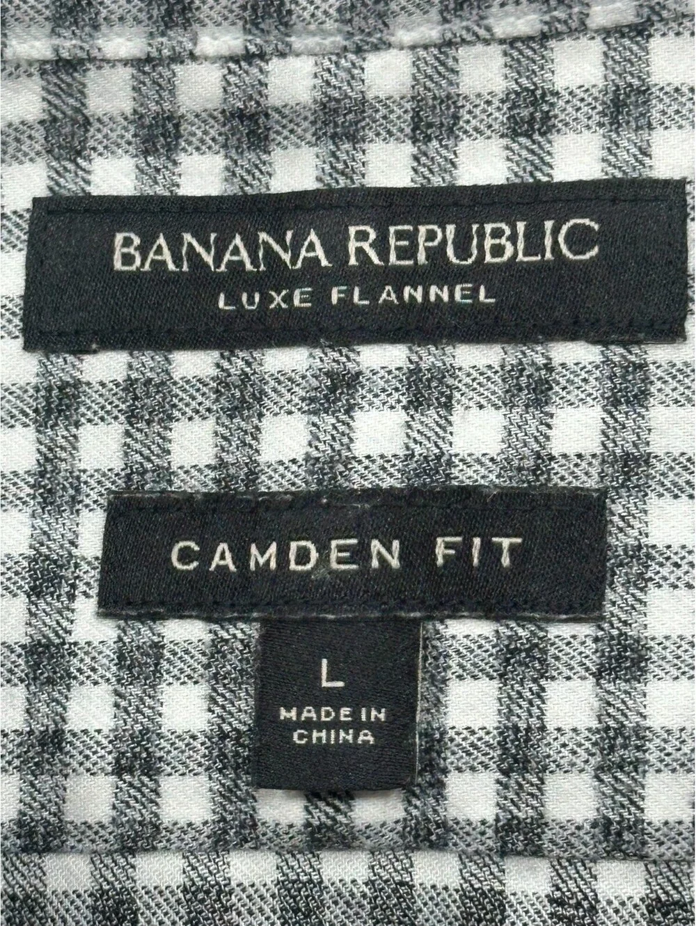 Banana Republic Camden Fit Luxe Flannel Button Up Gray Men L